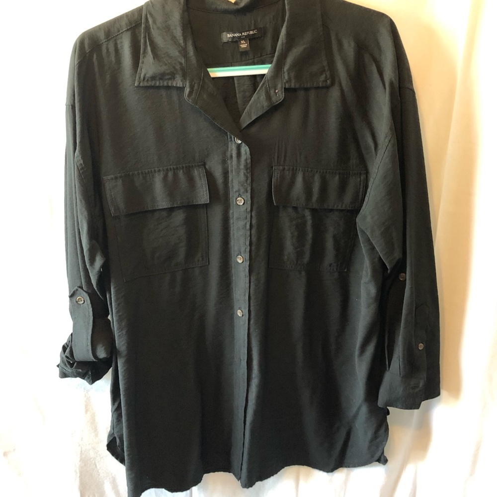 Banana Republic Xl  black button up top